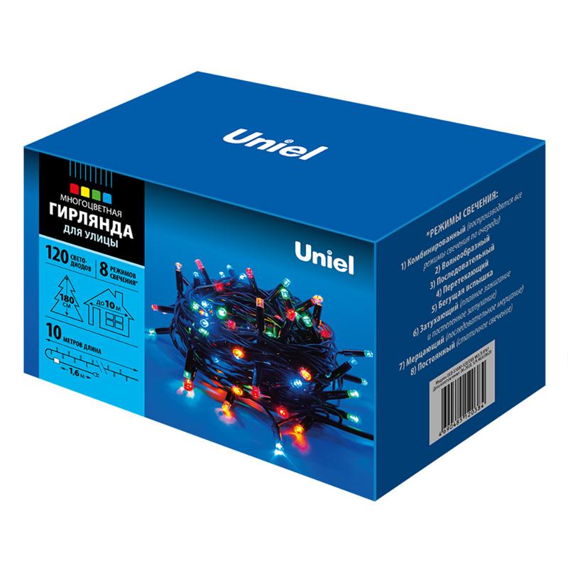 Гирлянда светодиодная  с контроллером  ULD-S1000-120/DBA MULTI IP67   10м. 120 диодов. мультиколор. шнур черный.