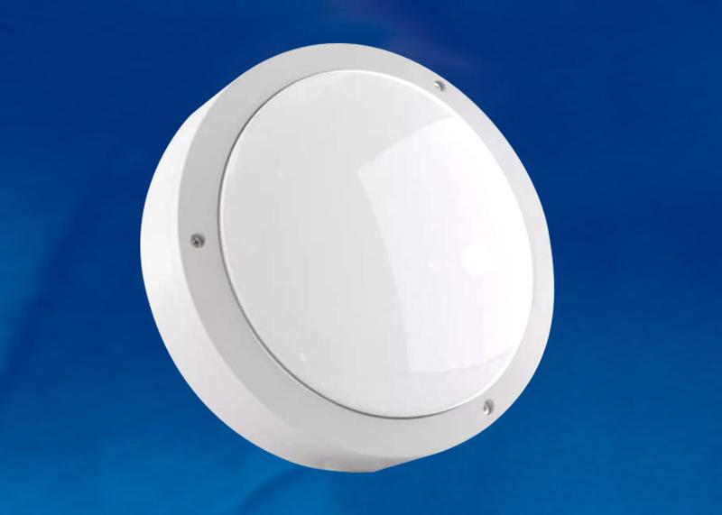 Светильник светодиодный пылевлагозащищенный для ЖКХ ULW-K13A 10W/5000K IP54 WHITE круг 5000K 1200Лм белый пр-во РФ