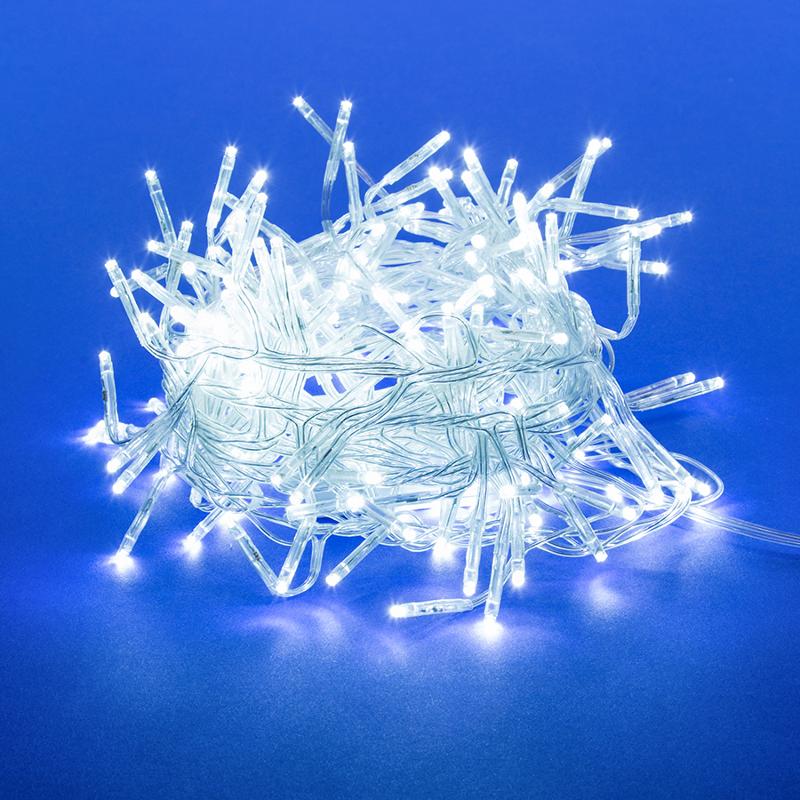 Гирлянда светодиодная  с контроллером Фейерверк  ULD-S0300-200/DTA WHITE IP20 FIRECRACKER   3м 200 белых диодов, шнур прозр