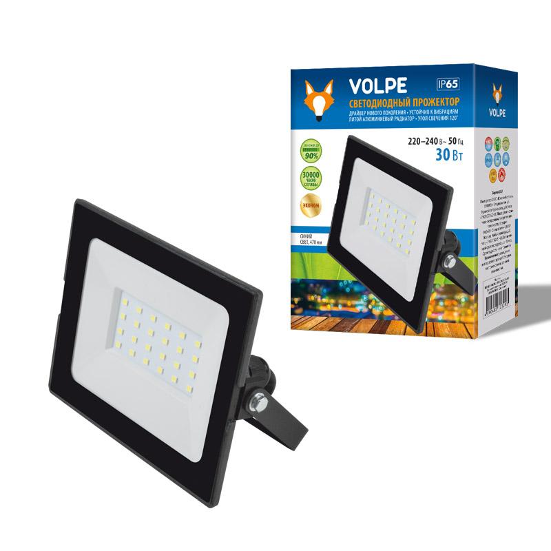 Прожектор светодиодный ULF-Q513 30W/BLUE IP65 220-240В BLACK 30вт, синий свет, черный