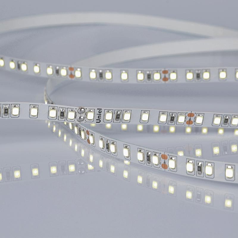 Лента светодиодная дневной свет 6500K ULS-2835-120LED/m-8mm-IP20-DC24V-9,6W/m-5M-6500K