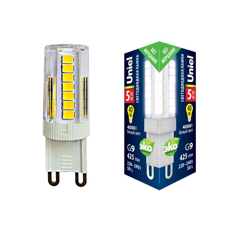 Лампа светодиодная LED-JCD-5W/4000K/G9/CL GLZ09TR LED, прозр 4000К