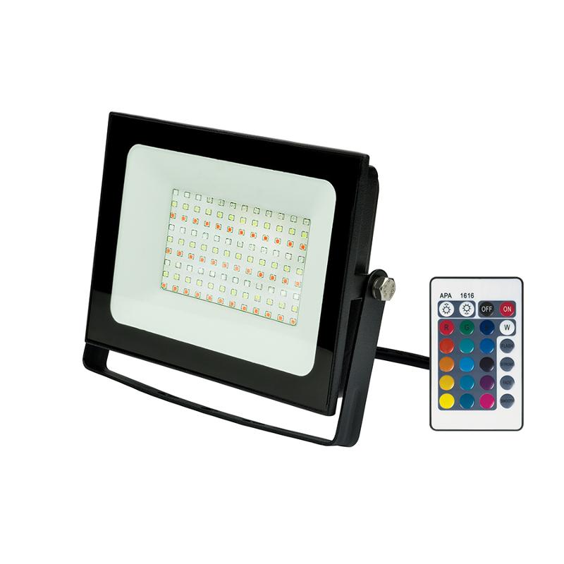 Прожектор светодиодный ULF-F60-50W/RGB IP65 200-240В BLACK  Мультиколор. Пульт ДУ (в/к).