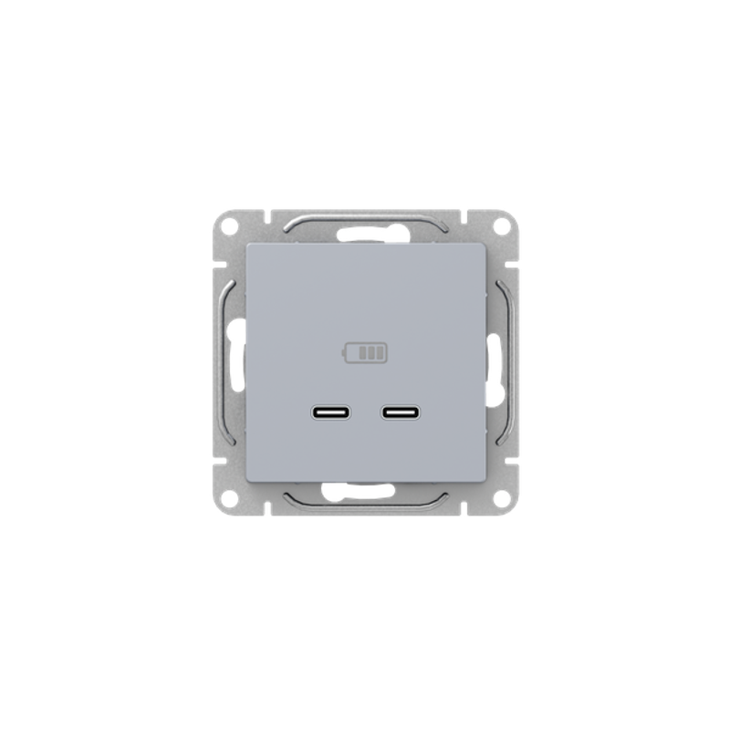 Механизм розетки USB-C - 2шт, алюминий Эпика EKF