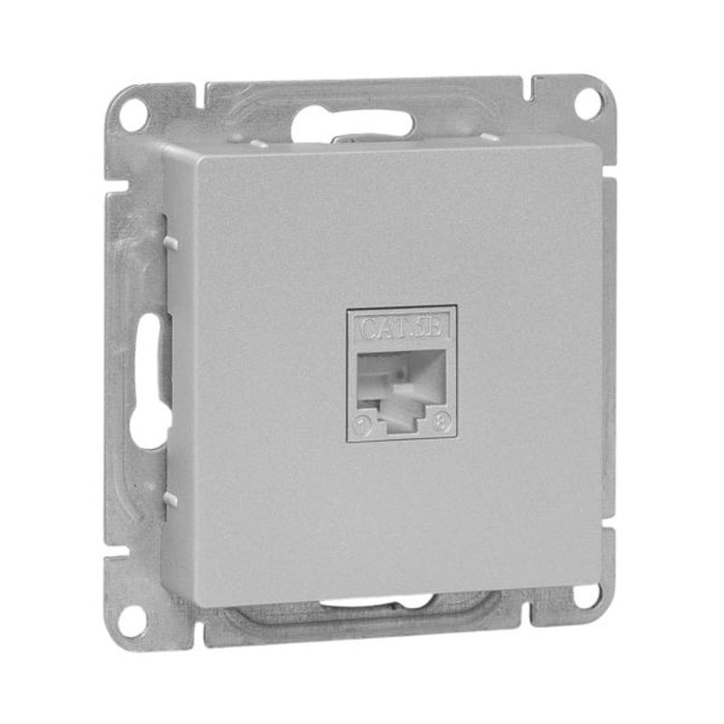 Механизм розетки RJ45 (cat5), алюминий Эпика EKF