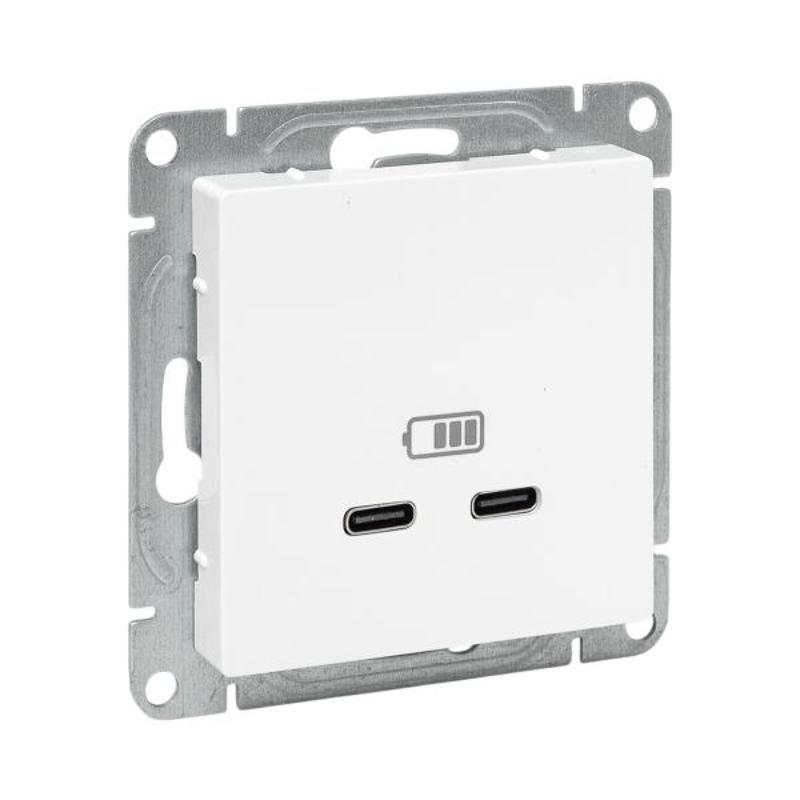 Механизм розетки USB-C - 2шт, белый Эпика EKF