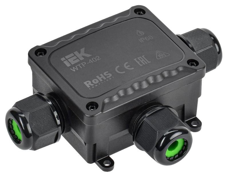 Коробка распределительная герметичная WTP-402 3 ввода M25 IP68 137х95х43мм 3 клеммы до 6 мм.кв.