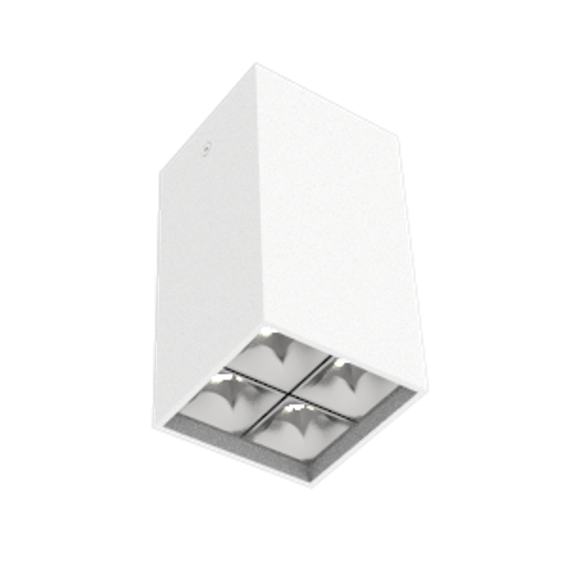 Светодиодный светильник DL-Box Reflect Multi 2x2 накладной 10 Вт 3000 К 80х80х150 мм RAL9003 белый муар