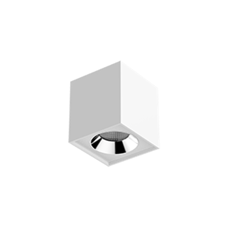 Светильник светодиодный DL-02 Cube накладной 100*110 12W 3000K 35° RAL9010 белый матовый