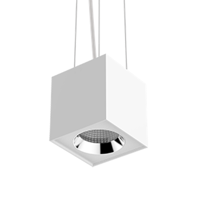 Светильник светодиодный DL-02 Cube подвесной 150х160 мм 36Вт 4000K 35° RAL9010 белый мат.