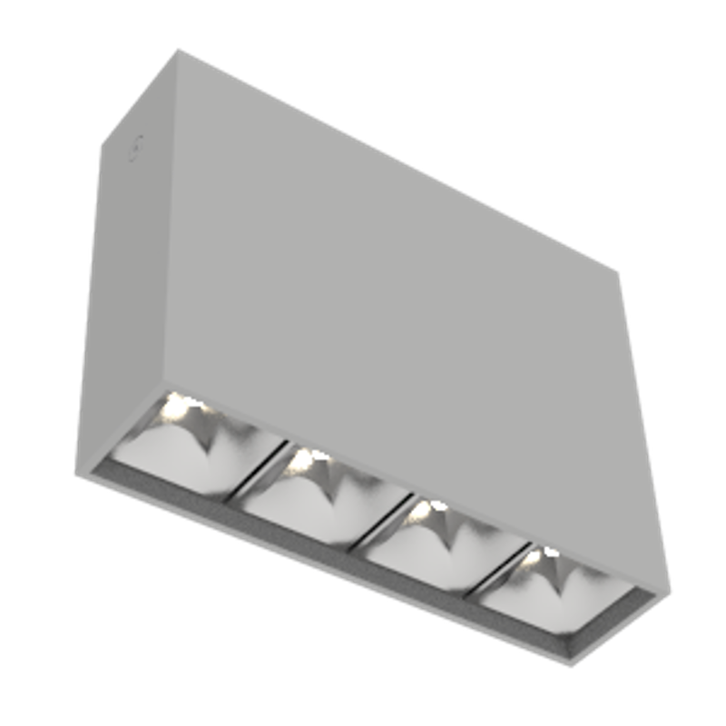Светодиодный светильник DL-Box Reflect Multi 1x4 накладной 14 Вт 4000 К 150х40х115 мм RAL7045 серый муар DALI
