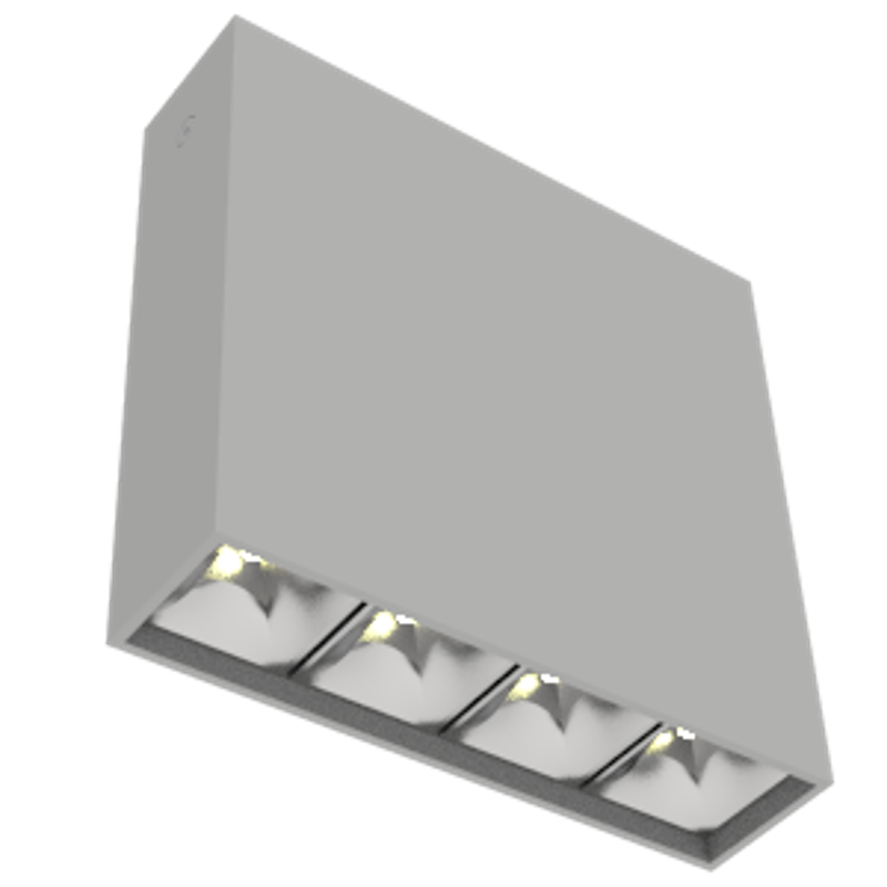 Светодиодный светильник DL-Box Reflect Multi 1x4 накладной 14 Вт 4000 К 150х40х150 мм RAL7045 серый муар DALI