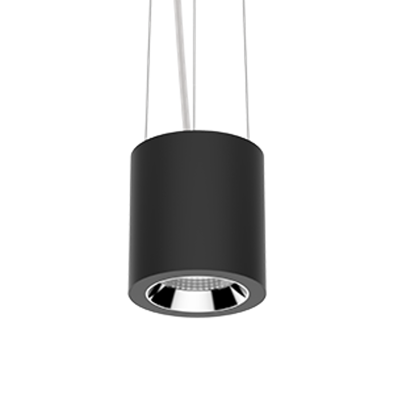Светильник светодиодный DL-02 Tube подвесной 125х135 мм 18Вт 4000K 35° RAL9005 черный муар