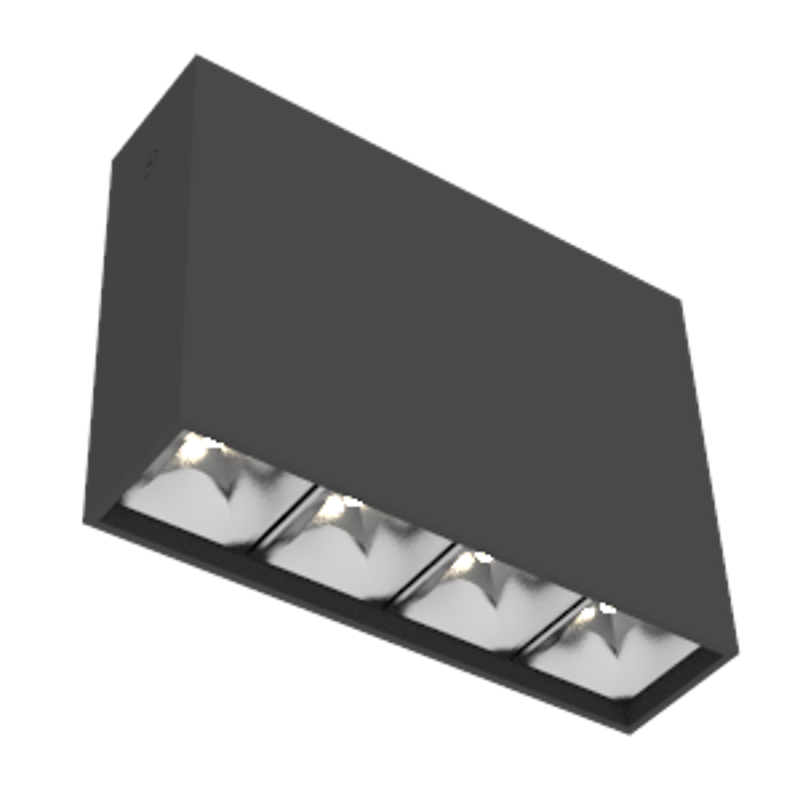 Светодиодный светильник DL-Box Reflect Multi 1x4 накладной 14 Вт 3000 К 150х40х115 мм RAL9005 черный муар DALI