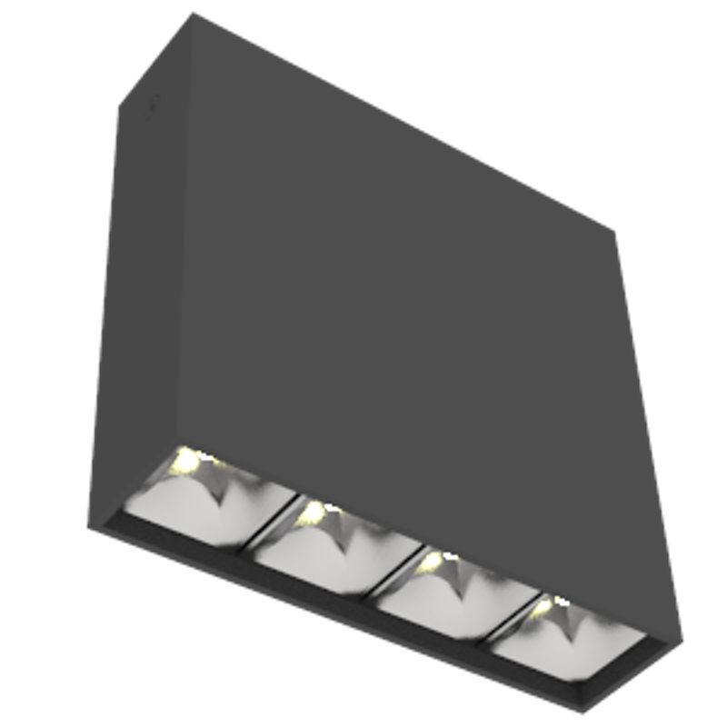 Светодиодный светильник DL-Box Reflect Multi 1x4 накладной 14 Вт 3000 К 150х40х150 мм RAL9005 черный муар DALI