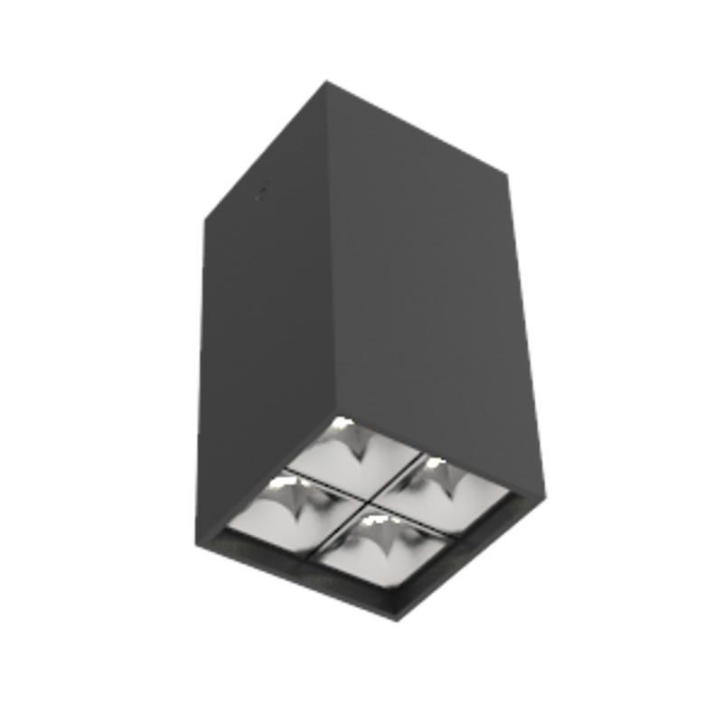 Светодиодный светильник DL-Box Reflect Multi 2x2 накладной 10 Вт 4000 К 80х80х150 мм RAL9005 черный муар