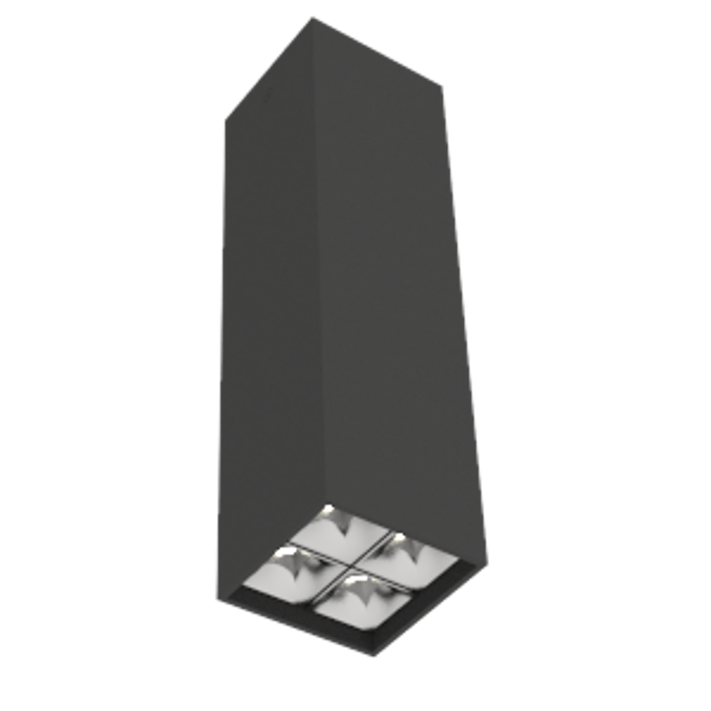 Светодиодный светильник DL-Box Reflect Multi 2x2 накладной 14 Вт 3000 К 80х80х300 мм RAL9005 черный муар