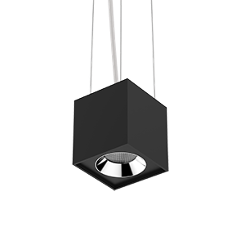 Светильник светодиодный DL-02 Cube подвесной 100х110 мм 12Вт 4000K 35° RAL9005 черный муар