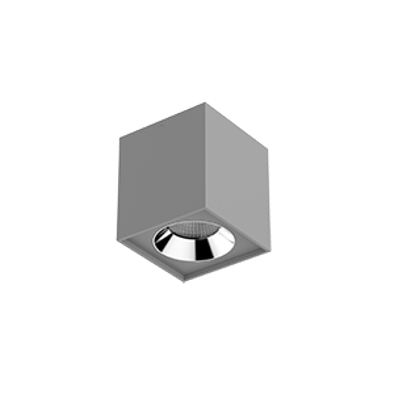Светильник светодиодный DL-02 Cube накладной 100*110 12W 4000K 35° RAL7045 серый муар