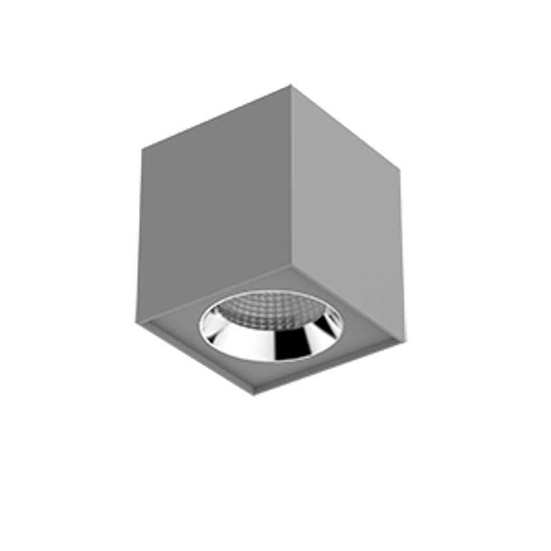 Светильник светодиодный DL-02 Cube накладной 125*135 20W 4000K 35° RAL7045 серый муар