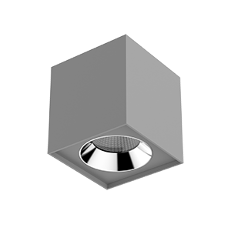 Светильник светодиодный DL-02 Cube накладной 150*160 36W 4000K 35° RAL7045 серый муар
