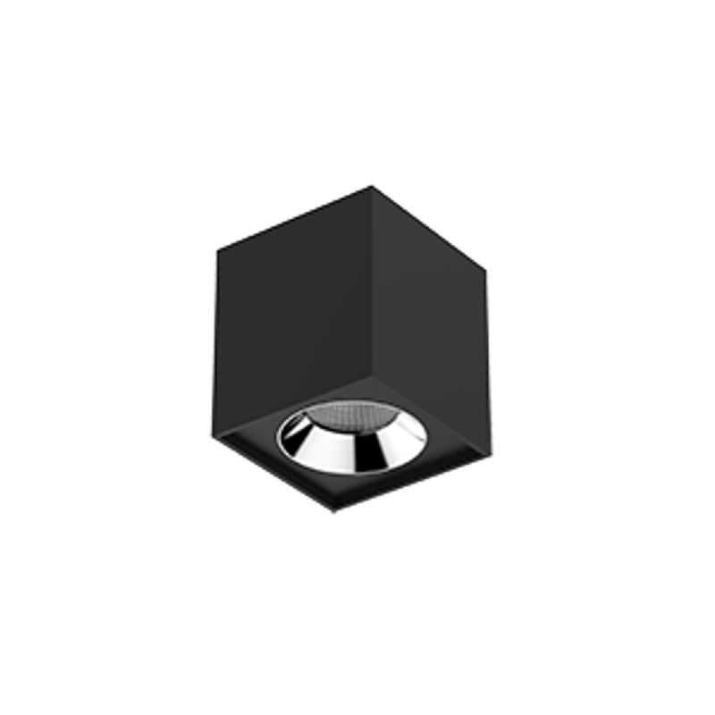 Светильник светодиодный DL-02 Cube накладной 100*110 12W 3000K 35° RAL9005 черный муар