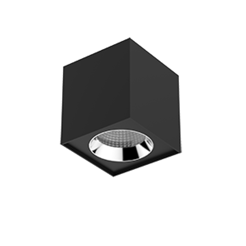 Светильник светодиодный DL-02 Cube накладной 125*135 20W 4000K 35° RAL9005 черный муар