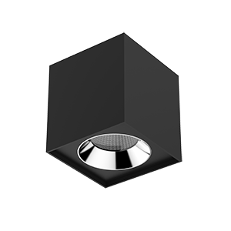 Светильник светодиодный DL-02 Cube накладной 150*160 36W 4000K 35° RAL9005 черный муар