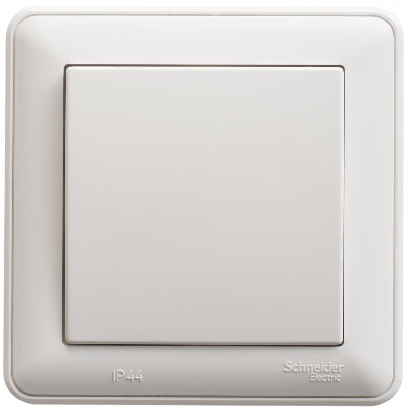 W59 Aqua Белый Переключатель 1-клавишный, 10AX, IP44, (в сборе)