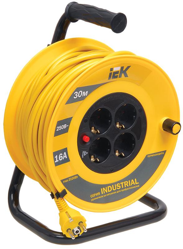 Катушка УК30 с т/з 4 места 2Р+PЕ/30м 3х1,5 мм2 "Industrial"