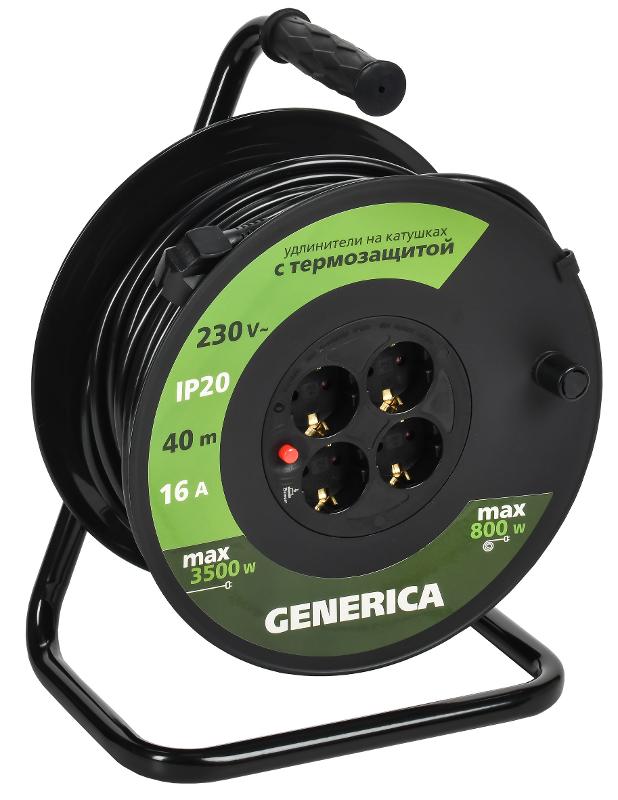 Катушка УК40 с т/з 4 места 2P+PE/40м 3х1,5мм2