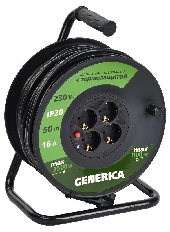 Катушка УК50 с т/з 4 места 2P+PE/50м 3х1,5мм2