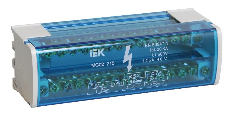 Шины на DIN-рейку в корпусе (кросс-модуль) L+PEN 2х15