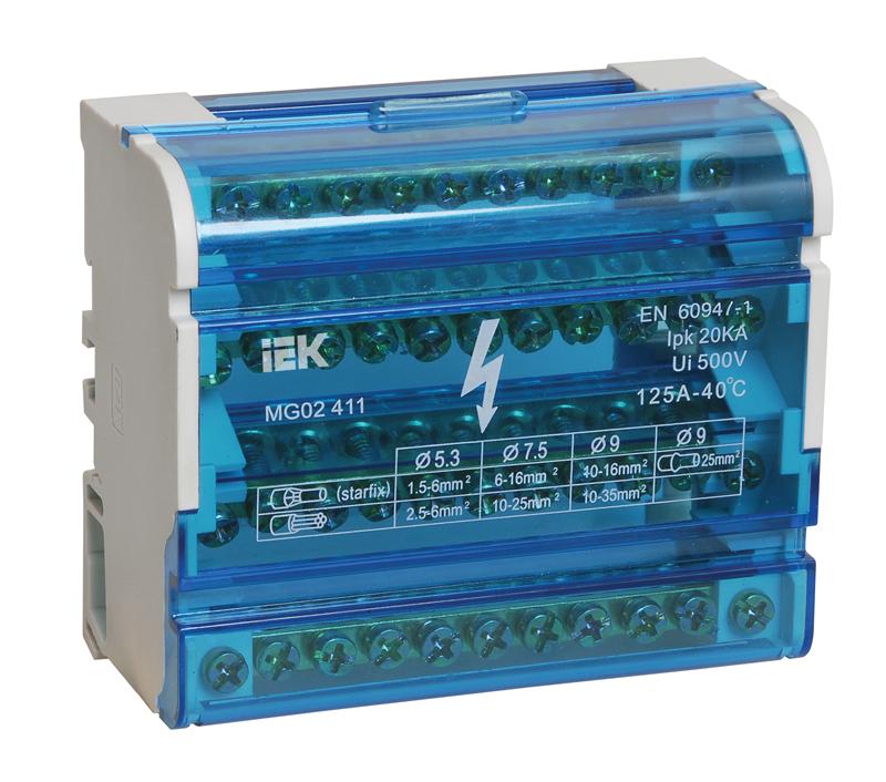 Шины на DIN-рейку в корпусе (кросс-модуль) 3L+PEN 4х11