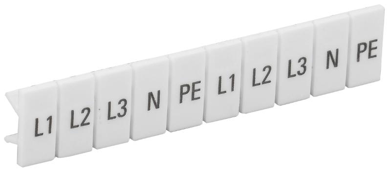 Маркеры для КПИ-2,5мм2 с символами "L1, L2, L3, N, PE"