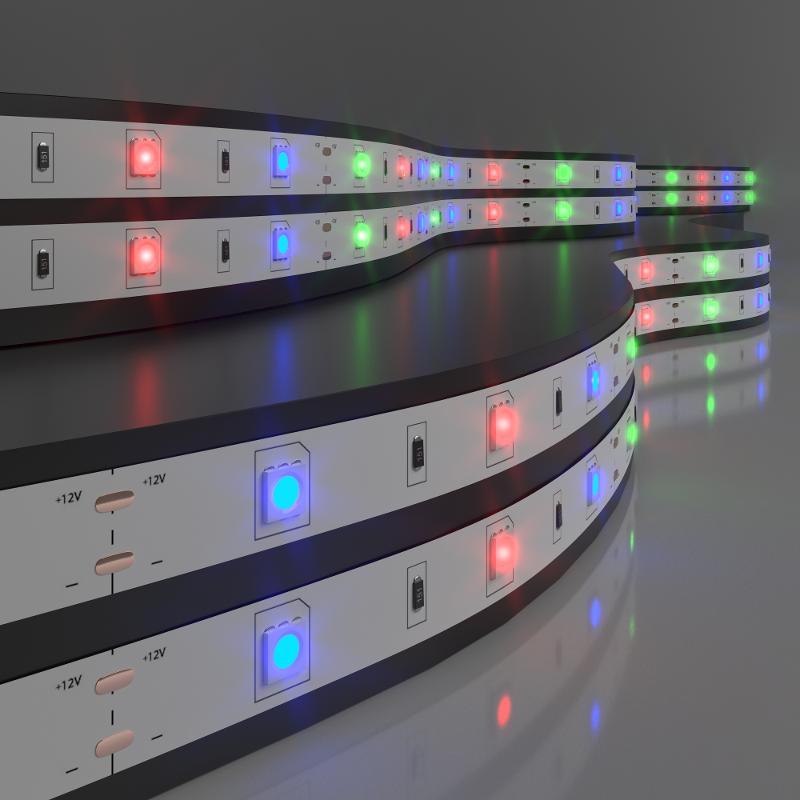 Светодиодная лента 30Led 7,2W IP20 мульти 5050 12V 5 м в упак