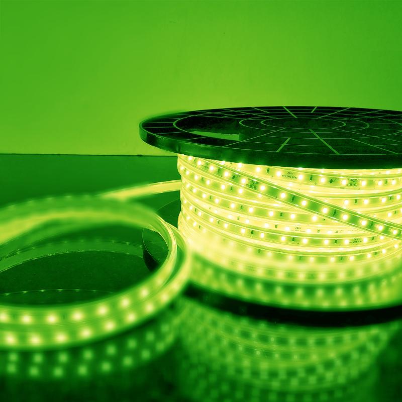 Лента светодиодная LSTR001 220V 4,4W 60Led 3528 IP65 зеленый, 100 м