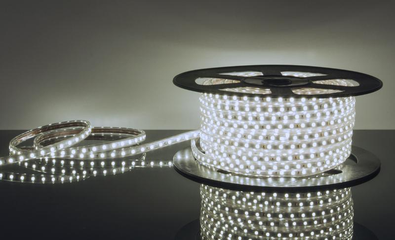 Лента светодиодная LSTR003 220V 14,4W 60Led 5050 IP65 белый, 50 м