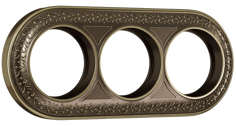 WL70-frame-03/ Электроустановочные изделия - Рамка на 3 поста (бронза)