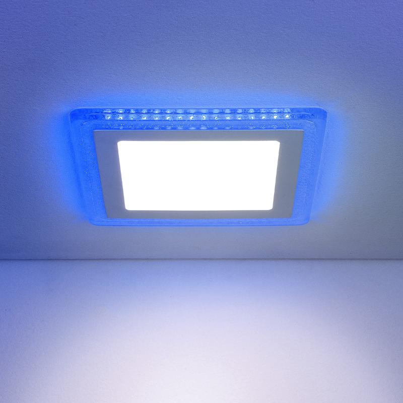 Светильник светодиодный встраиваемый "downlight" DLS024 18W 4200K подсветка Blue