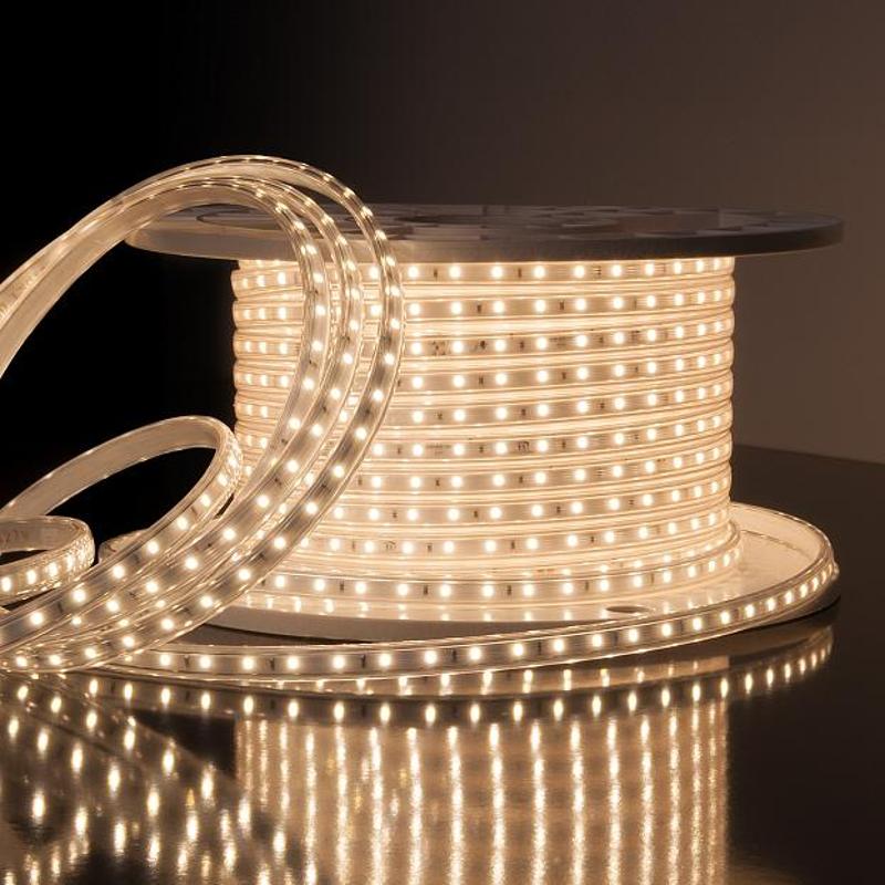 Лента светодиодная LS010 220V 9,6W 60Led 2835 IP65, 50 м, белая, без проводов