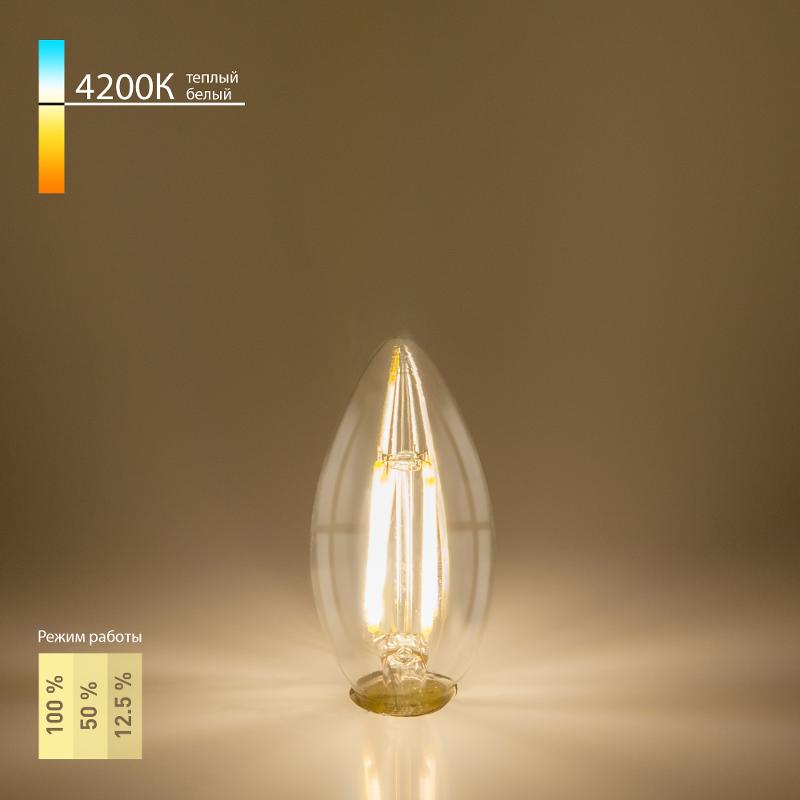 Лампа светодиодная Dimmable BL134 5W 4200K E14 (C35 прозрачный) диммируемая светодиодная филаментная
