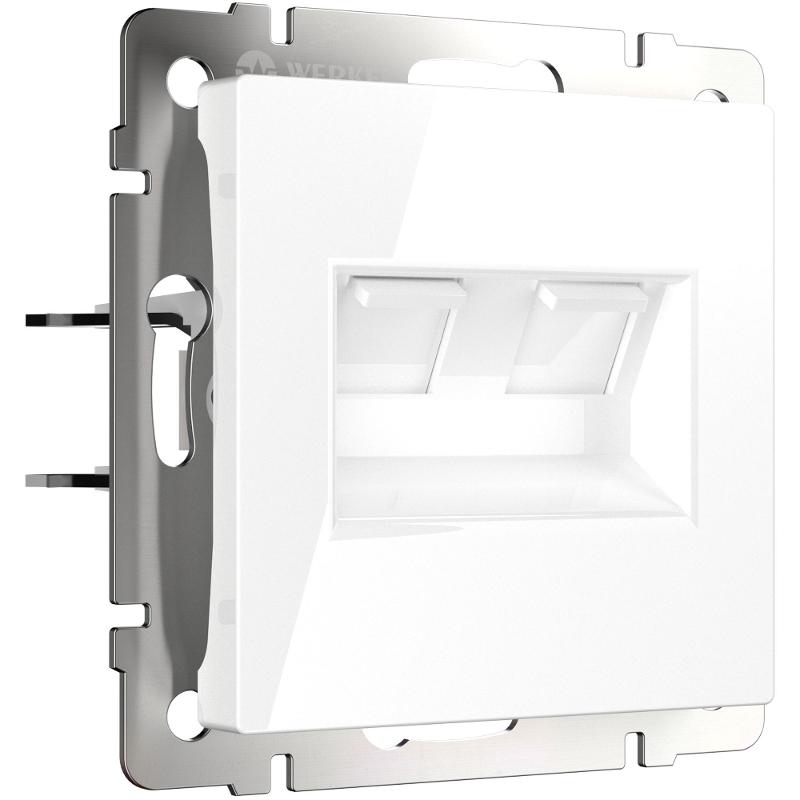 Розетка двойная Ethernet RJ-45 (белая) Werkel W1181101