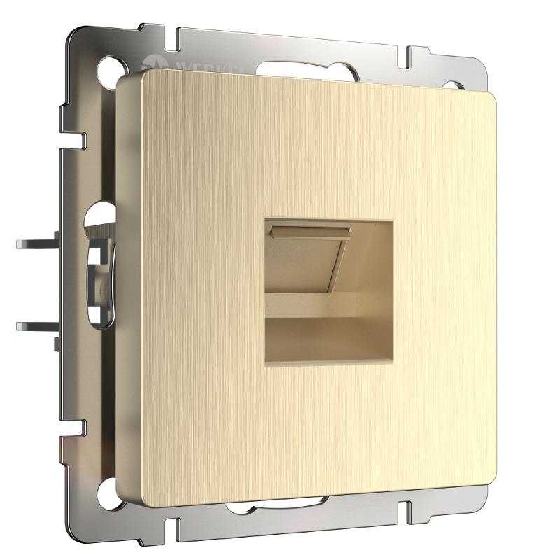 W1181010/ Электроустановочные изделия - Розетка Ethernet RJ-45 (шампань рифленый)