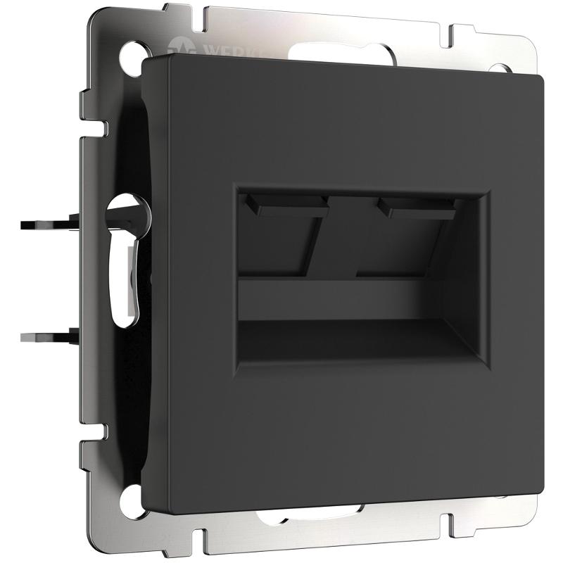 Розетка двойная Ethernet RJ-45 W1182208 черная