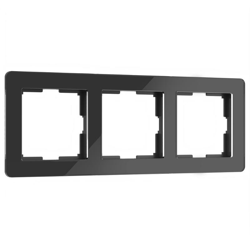 W0032708/ Электроустановочные изделия Рамка на 3 поста Acrylic (черный)