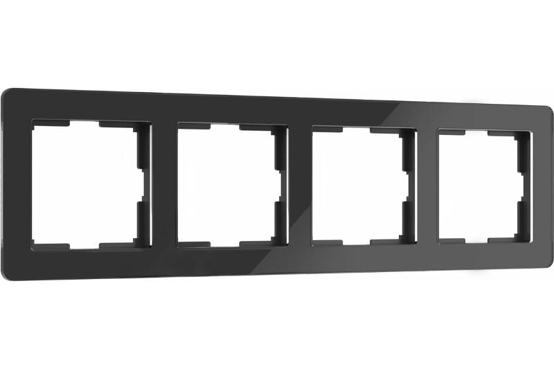Рамка на 4 поста Acrylic (черный) Werkel W0042708