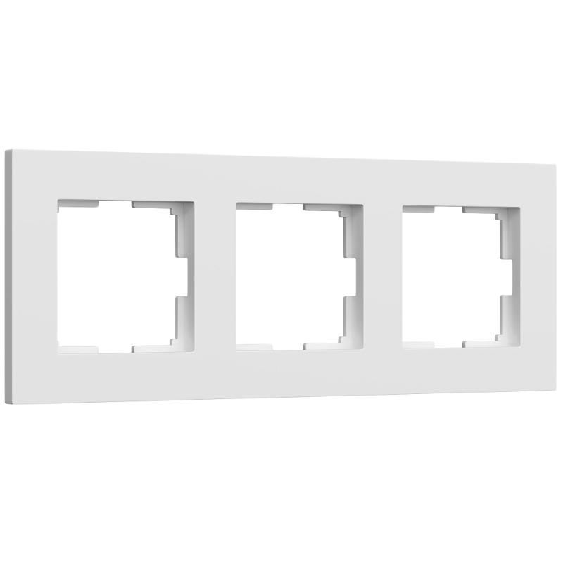 W0032961/ Электроустановочные изделия - Рамка на 3 поста Slab (белый матовый)