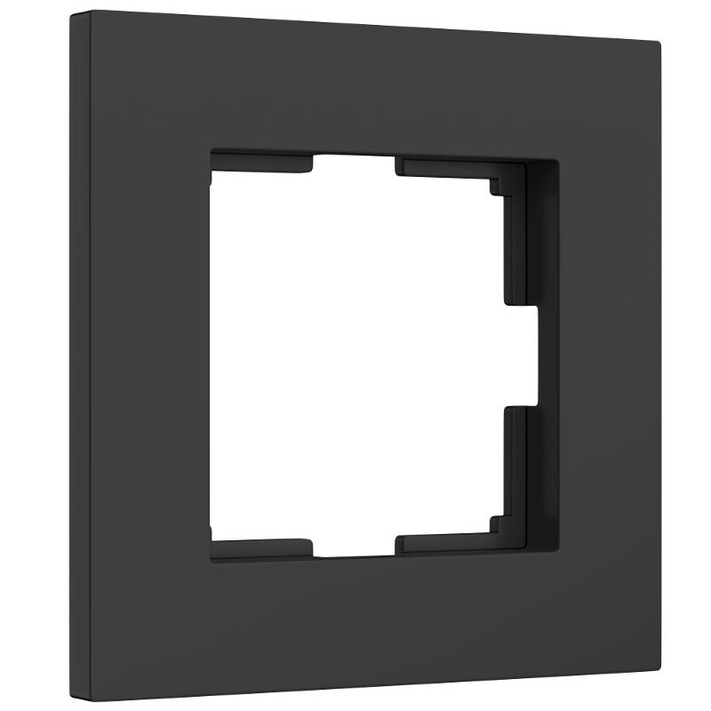 W0012908/ Электроустановочные изделия - Рамка на 1 пост Slab (черный матовый)