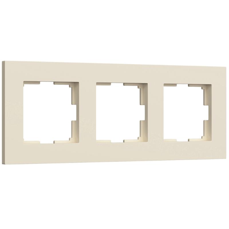 W0032962/ Электроустановочные изделия - Рамка на 3 поста Slab (айвори софт)